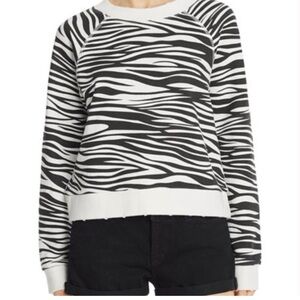 Pistola Luana Zebra Print French Terry Crewneck Sweatshirt Small